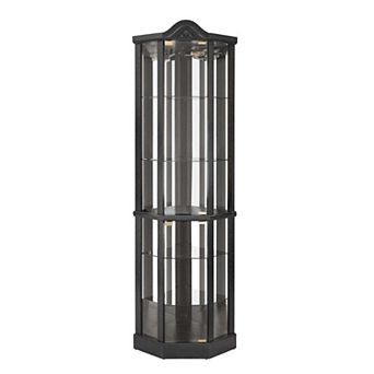 Glass Cabinet Lighted Corner Cabinet Corner Display Curio Cabinet