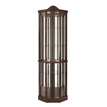 Glass Cabinet Lighted Corner Cabinet Corner Display Curio Cabinet