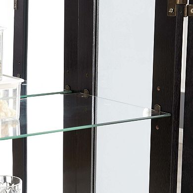 Lighted Curio Cabinet with Glass Doors and Adjustable Shelves