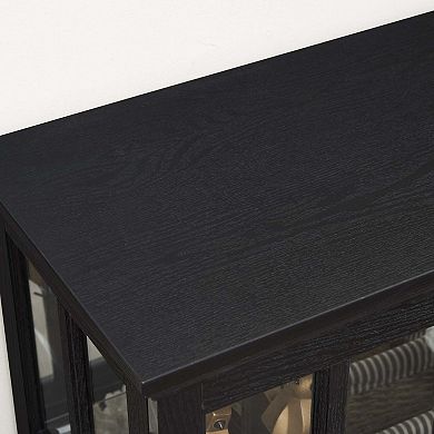 LED Curio Display Cabinet Antique Display Cabinet with Adjustable Shelves