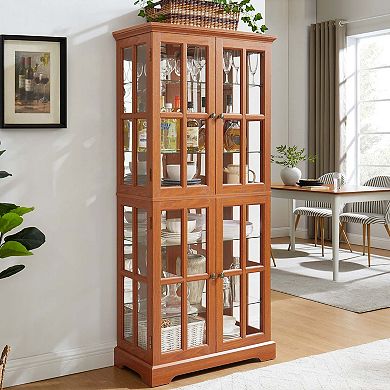 Curio Display Cabinet Antique Display Cabinet with Glass Doors