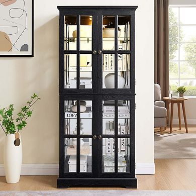 Curio Display Cabinet Antique Display Cabinet with Glass Doors