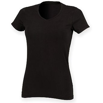 Skinni Fit Womens/Ladies Feel Good Stretch V Neck T-Shirt