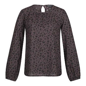 Regatta Womens/Ladies Hadria Leopard Print Keyhole Long-Sleeved Blouse