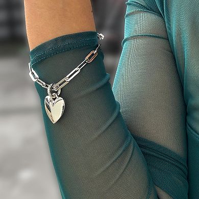 PUFFY HEART BRACELET CHARM PENDANT ONLY