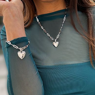 PUFFY HEART BRACELET CHARM PENDANT ONLY