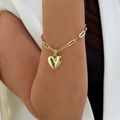 PUFFY HEART BRACELET CHARM PENDANT ONLY