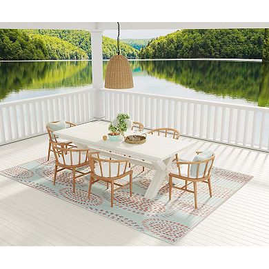 Floral Patterned Outdoor Area Rug Recycled Plastic