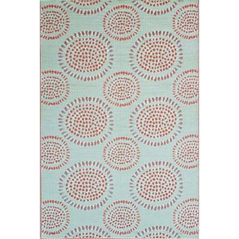 Floral Patterned Outdoor Area Rug Recycled Plastic
