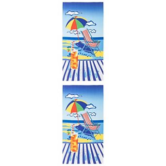 2 Packs Cartoon Pattern Oversized Beach Towel Sand Free Quick Dry Absorbent Travel Towel 71" x 35"
