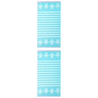 2 Packs Stripe Animals Beach Towel, Quick Dry, Sand Free Marine Life Prints Towel for Beach 55"x28"