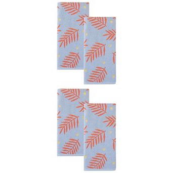 Cotton Soft Hand Towel for Bathroom, Leaf Pattern Absorbent Towel for Home 29" x 13"