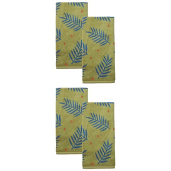 Cotton Soft Hand Towel for Bathroom, Leaf Pattern Absorbent Towel for Home 29" x 13"
