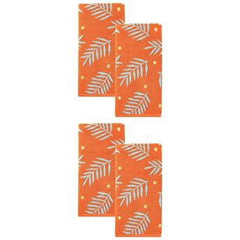 Cotton Soft Hand Towel for Bathroom, Leaf Pattern Absorbent Towel for Home 29" x 13"