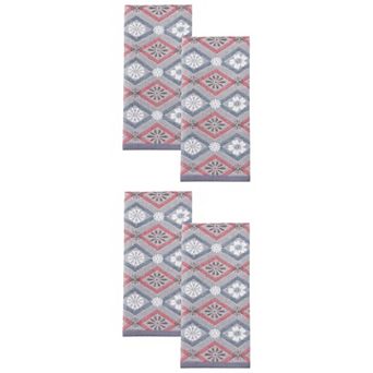 Cotton Geometric Floral Jacquard Hand Towel 29 x 13 Inch Soft Absorbent Decorative Towel for Room