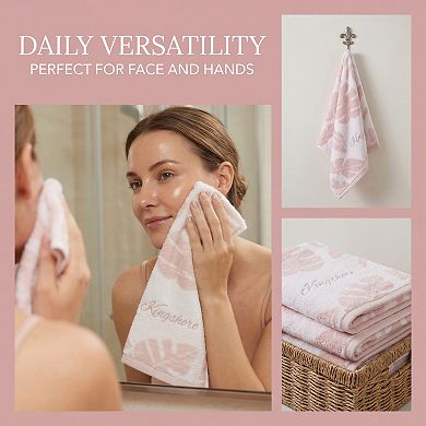 Cotton Hand Towel 28 x 13 Inches Leaf Jacquard Soft Absorbent Bathroom Hand Towel