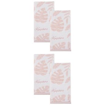 Cotton Hand Towel 28 x 13 in Leaf Jacquard Soft Absorbent Bathroom Hand Towel