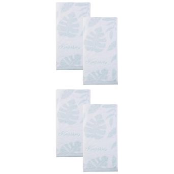 Cotton Hand Towel 28 x 13 in Leaf Jacquard Soft Absorbent Bathroom Hand Towel