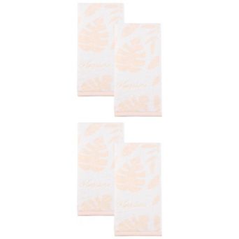 Cotton Hand Towel 28 x 13 in Leaf Jacquard Soft Absorbent Bathroom Hand Towel