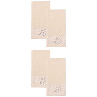 Floral Embroidered Hand Towels for Bathroom, 29" x 13" Soft Absorbent Flower Hand Towel Set