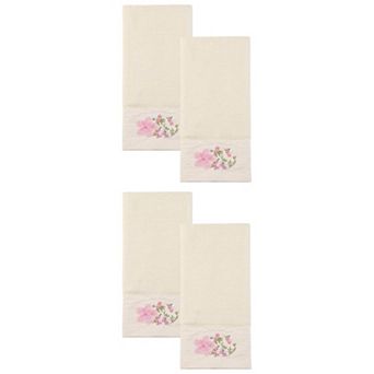Floral Embroidered Hand Towels for Bathroom, 29" x 13" Soft Absorbent Flower Hand Towel Set