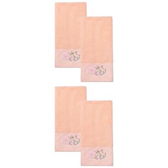 Floral Embroidered Hand Towels for Bathroom, 29" x 13" Soft Absorbent Flower Hand Towel Set