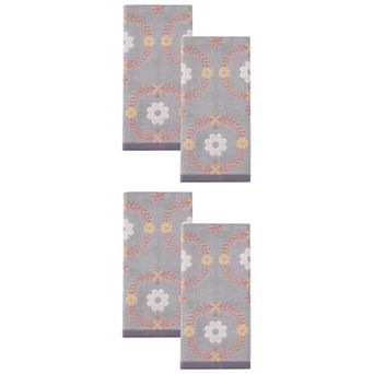 29 x 13 Inch Cotton Floral Jacquard Hand Towel, Soft Absorbent Decorative Towel for Home
