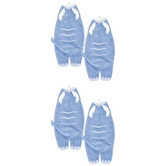 Cute Animal-Shaped Hanging Hand Towels Super Absorbent Soft Coral Fleece Towels 13"x6"