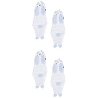 Cute Animal-Shaped Hanging Hand Towels Super Absorbent Soft Coral Fleece Towels 13"x6"