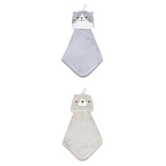 2 Packs Animal Hanging Hand Towel, Soft Absorbent Quick Dry Cute Decorative Towel for Home 8" x 15"
