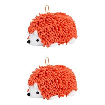 2 Packs Cute Animal Chenille Hanging Hand Towel Absorbent Soft Bathroom Towel for Kitchen 6" x 10"