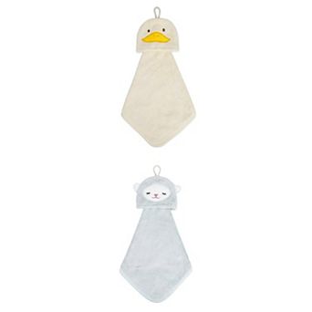 2 Packs Animal Hanging Hand Towel, Soft Absorbent Quick Dry, Cute Decorative Towel for Home 8" x 15"
