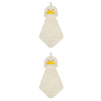 2 Packs Animal Hanging Hand Towel, Soft Absorbent Quick Dry, Cute Decorative Towel for Home 8" x 15"
