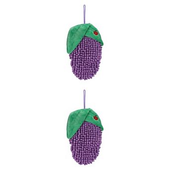 2 Packs Cute Corn Shaped Chenille Hanging Hand Towel Soft Absorbent Quick Dry Towel for Home 5"x8"