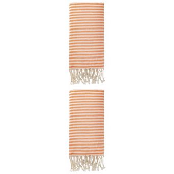 2 Packs Turkish Beach Towel Striped Tassel Design Lightweight Sand Free Towel 71"x40"