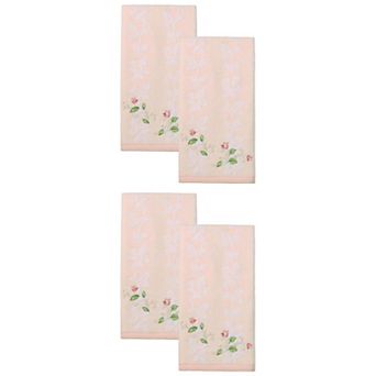 Cotton Jacquard Hand Towels with Floral Embroidery, 27"x13" Ultra Soft Towel Set for Room
