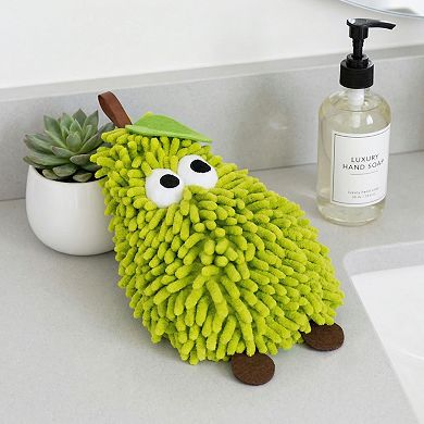 2 Packs Chenille Hanging Hand Towel, Cute Fruit Shape Design Fluffy Soft Absorbent for Home 7" x 11"