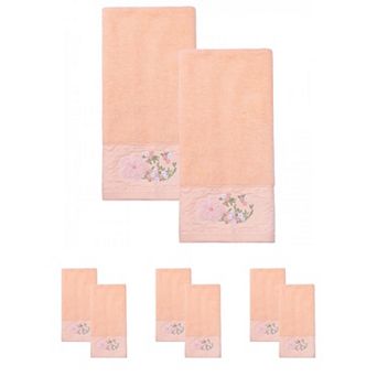 Floral Embroidered Hand Towels for Bathroom, 29" x 13" Soft Absorbent Flower Hand Towel Set