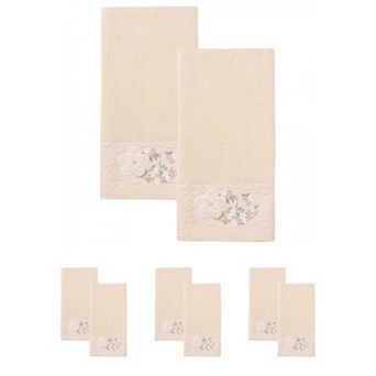 Floral Embroidered Hand Towels for Bathroom, 29" x 13" Soft Absorbent Flower Hand Towel Set