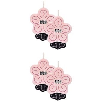 Flower-Shaped Hanging Hand Towels Super Absorbent Soft Fleece Towels with Letter 11"x9"