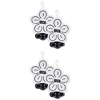 Flower-Shaped Hanging Hand Towels Super Absorbent Soft Fleece Towels with Letter 11"x9"