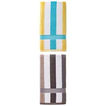 2 Packs Stripe Shower Towels Ultra Soft Luxury Cotton Bath Towel Absorbent for Trips Beach 55" x 28"