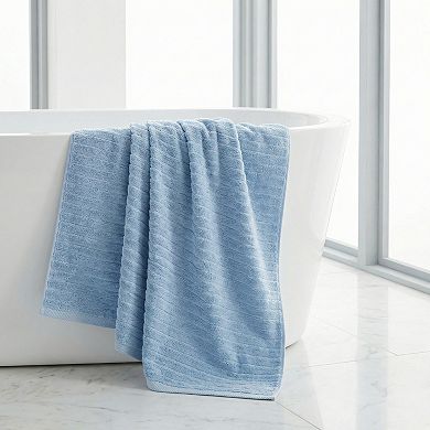 2 Packs Oversized Cotton Bath Towel Ultra Soft Highly Absorbent Solid Striped for Home 55" x 28"