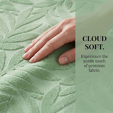 Decorative Embossed Leaf Hand Towels, Pure Cotton, Absorbent 28"x 16" Towel Set for Room