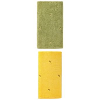 2 Packs Cute Embroidery Cotton Bath Towels, Soft and Absorbent Oversized Towel for Home 55"x28"