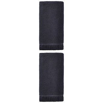 2 Packs Solid Cotton Waffle Bath Towel with Tassel, Quick Dry Highly Absorbent Towel 71"x35"