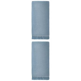 2 Packs Solid Cotton Waffle Bath Towel with Tassel, Quick Dry Highly Absorbent Towel for Gym 71"x35"