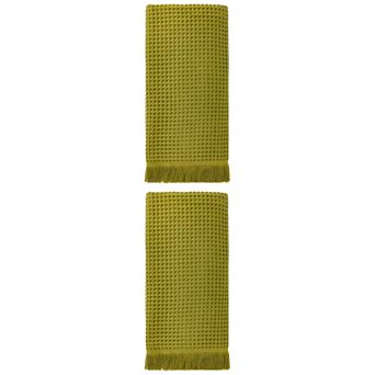 2 Packs Solid Cotton Waffle Bath Towel with Tassel, Quick Dry Highly Absorbent Towel for Gym 71"x35"