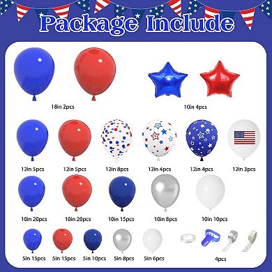 166pcs Patriotic Balloon Kit