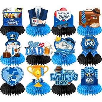 12 pc Dad Honeycomb Table Decor